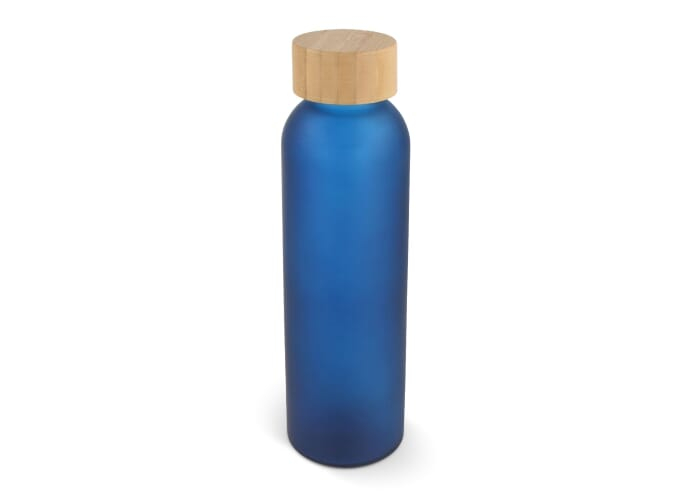 Bouteille publicitaire verre et bambou 500ml Bleu foncé